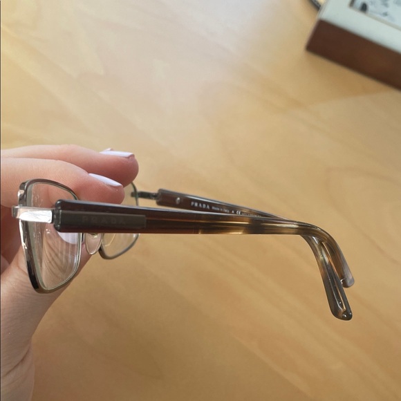 Authentic Prada Lenses Rectangular Eyeglasses Adjustable Leopard - Picture 3 of 9